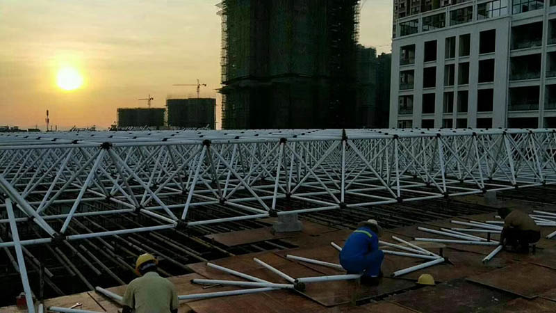黄海螺栓球网架安装现场